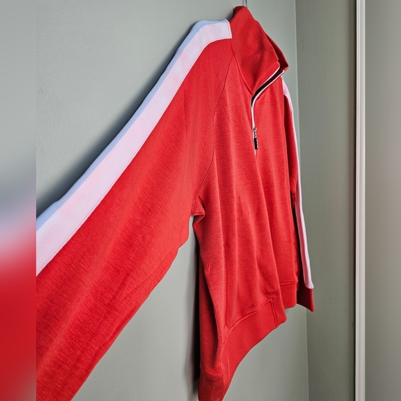 Gaby Espino x Peace Love World Women's Zip-Up Track Jacket, Red & White, Size XL - Picture 9 of 14